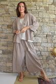 Arbi Gingham Pocket Culotte Pant Hazelnut